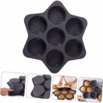 Forme de Silicon pentru Copt, Flippy, 7 Forme Rotiunde, pentru Burgeri si Prajituri, 38.5 x 4 cm, Negru - imagine 4