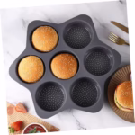 Forme de Silicon pentru Copt, Flippy, 7 Forme Rotiunde, pentru Burgeri si Prajituri, 38.5 x 4 cm, Negru - imagine 5