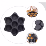 Forme de Silicon pentru Copt, Flippy, 7 Forme Rotiunde, pentru Burgeri si Prajituri, 38.5 x 4 cm, Negru - imagine 6
