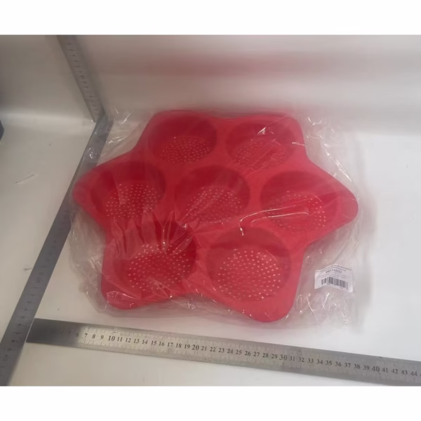 Forme de Silicon pentru Copt, Flippy, 7 Forme Rotiunde, pentru Burgeri si Prajituri, 38.5 x 4 cm, Rosu - imagine 2