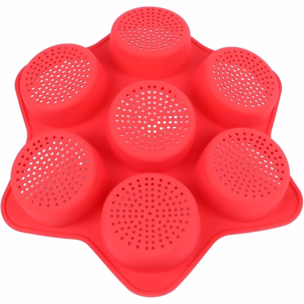 Forme de Silicon pentru Copt, Flippy, 7 Forme Rotiunde, pentru Burgeri si Prajituri, 38.5 x 4 cm, Rosu - imagine 3