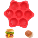 Forme de Silicon pentru Copt, Flippy, 7 Forme Rotiunde, pentru Burgeri si Prajituri, 38.5 x 4 cm, Rosu - imagine 4