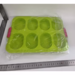 Forme de Silicon pentru Copt, Flippy, 8 Forme Ovale, pentru Paine si Prajituri, 34.5 x 23.8 x 2.5 cm, Verde/Roz - imagine 2