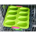 Forme de Silicon pentru Copt, Flippy, 8 Forme Ovale, pentru Paine si Prajituri, 34.5 x 23.8 x 2.5 cm, Verde/Roz - imagine 7