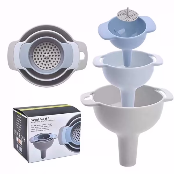 Set de Palnii Multifunctionale + Filtru, Flippy, 4 in 1, din Plastic, 11 x 10 cm, Albastru - imagine 1
