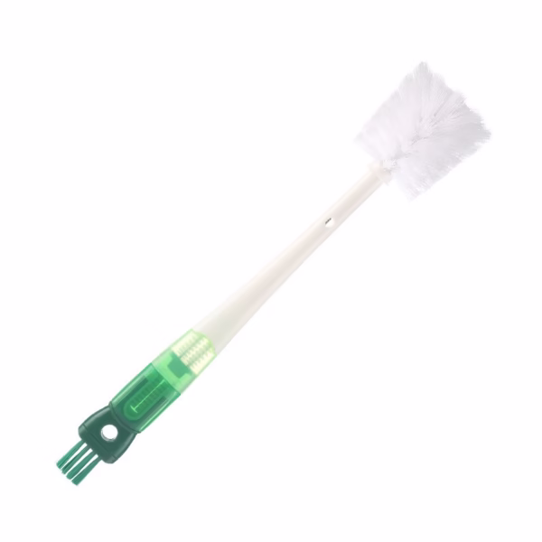 Perie 5 in 1 de Curatat Pahare, Cani, Sticle, Flippy, cu Maner Lung, Accesorii pentru Spalarea Paielor si Capacelor, Usor de Agatat, 36x7x7cm, Verde-Alb - imagine 1
