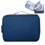 Geanta Flippy pentru Depozitare Acte si Documente, Facturi, Carduri, cu Cod de Securitate, 2 Compartimente, Impermeabila, 37 x 10.5 x 27 cm, Albastru Marin - imagine 5