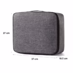 Geanta pentru Depozitare Acte si Documente, Flippy, 1 Compartiment mare cu Curele Interioare, Impermeabila, 37 x 10.5 x 27 cm, Gri - imagine 2