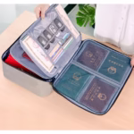 Geanta Flippy pentru Depozitare Acte si Documente, Facturi, Carduri, cu Cod de Securitate, 3 Compartimente, Impermeabila, 37 x 10.5 x 27 cm, Gri - imagine 2