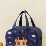 Geantă Frigorifică, Flippy, cu Desene Animat 3D, Portabilă pentru Copii, de Prânz, din Pânză Oxford, 27.5x18x20 cm, Model Cerb, Albastru - imagine 7