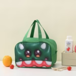 Geantă Frigorifică, Flippy, cu Desene Animat 3D, Portabilă pentru Copii, de Prânz, din Pânză Oxford, 27.5x18x20 cm, Model Crocodil, Verde - imagine 3