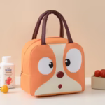 Geantă Frigorifică, Flippy, cu Desene Animat, Portabilă pentru Copii, de Prânz, din Pânză Oxford, 22x14x19 cm, Model Catelus, Maro - imagine 4