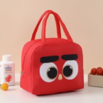 Geantă Frigorifică, Flippy, cu Desene Animat, Portabilă pentru Copii, de Prânz, din Pânză Oxford, 22x14x19 cm, Model Pasare, Rosu - imagine 4