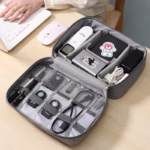 Geanta Organizatoare Flippy, Pentru Cabluri si Accesorii, Portabila, Impermeabila, 24,5 x 18 x10cm, Gri - imagine 8