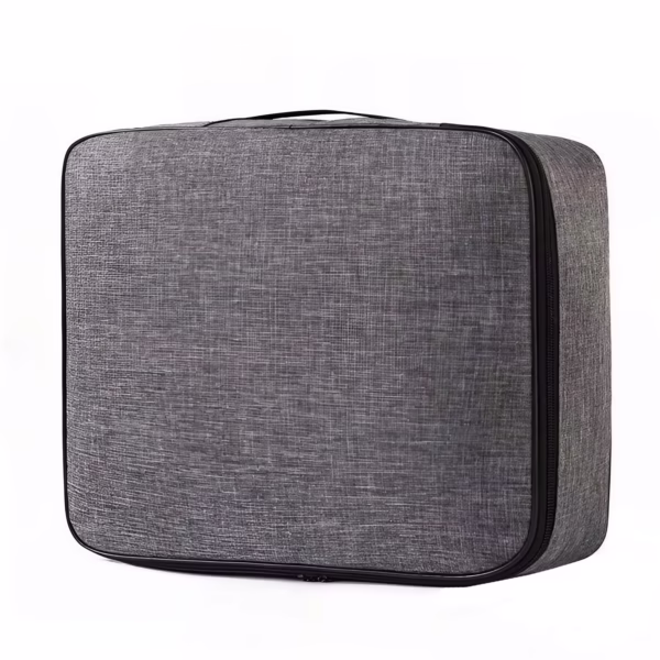 Geanta pentru Depozitare Acte si Documente, Flippy, 1 Compartiment mare cu Curele Interioare, Impermeabila, 37 x 10.5 x 27 cm, Gri - imagine 1