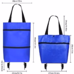 Geanta Pliabila, Flippy, 2 in 1, Carucior cu Roti, pentru Cumparaturi, 19 l, Albastru, Plastic, 39 x 46 x 12 cm - imagine 5