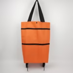 Geanta Pliabila, Flippy, 2 in 1, Carucior cu Roti, pentru Cumparaturi, 19 l, Portocaliu, Plastic, 39 x 46 x 12 cm