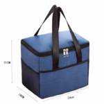Geanta Termica Flippy pentru Pranz, Compartimente Telefon si Tacamuri, Multifunctionala, Impermeabila, 24x18x21 cm, Albastru - imagine 5