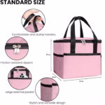 Geanta Termica Flippy pentru Pranz, Compartimente Telefon si Tacamuri, Multifunctionala, Impermeabila, 24x18x21 cm, Roz - imagine 3