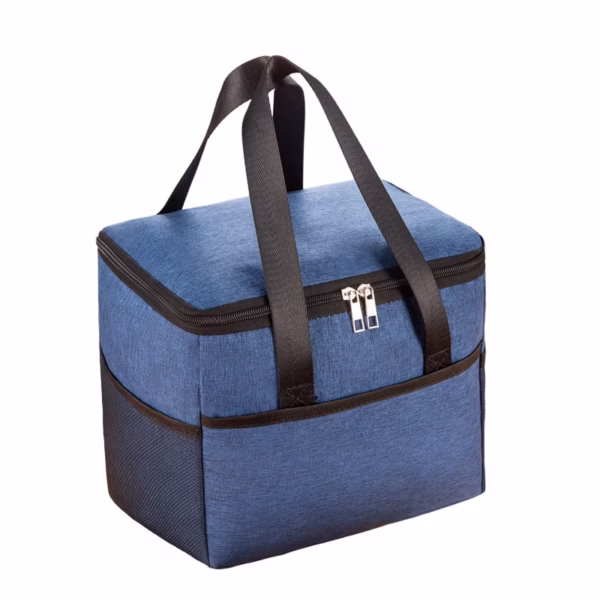 Geanta Termica Flippy pentru Pranz, Compartimente Telefon si Tacamuri, Multifunctionala, Impermeabila, 24x18x21 cm, Albastru - imagine 1