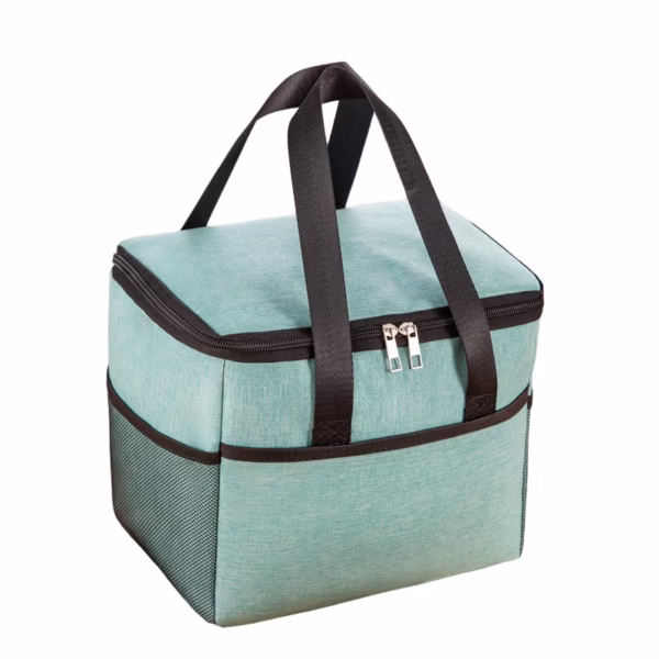 Geanta Termica Flippy pentru Pranz, Compartimente Telefon si Tacamuri, Multifunctionala, Impermeabila, 24x18x21 cm, Verde - imagine 1