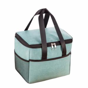 Geanta pentru Picnic cu izolare termica, Flippy, Multifunctionala, Compartimentata, 2 Tipuri de Manere, Impermeabila, 26x24x17 cm, Albastru Deschis