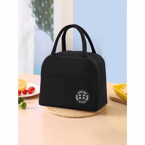 Geanta Termica pentru Pranz, Flippy, Multifunctionala, Compartimentata, Impermeabila, cu Manere, Buzunar Exterior, 22x14x19 cm, Negru - imagine 3