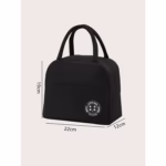 Geanta Termica pentru Pranz, Flippy, Multifunctionala, Compartimentata, Impermeabila, cu Manere, Buzunar Exterior, 22x14x19 cm, Negru - imagine 4