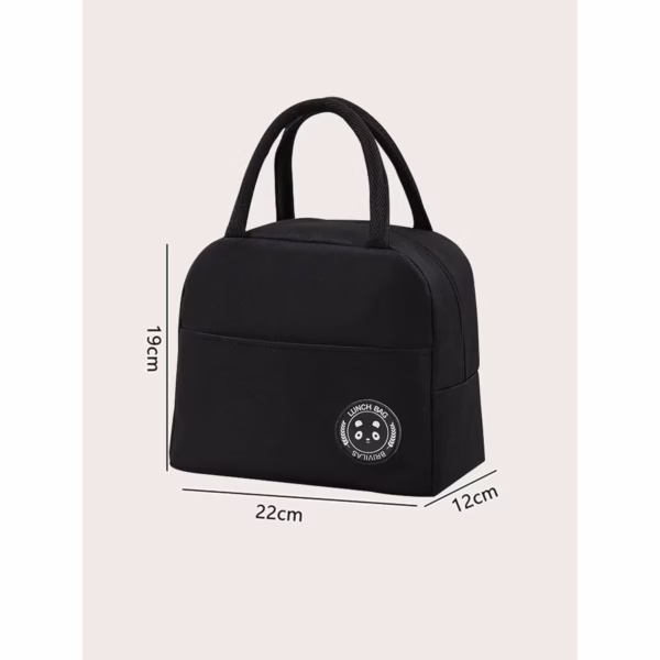 Geanta Termica pentru Pranz, Flippy, Multifunctionala, Compartimentata, Impermeabila, cu Manere, Buzunar Exterior, 22x14x19 cm, Negru - imagine 4