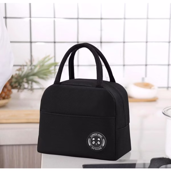 Geanta Termica pentru Pranz, Flippy, Multifunctionala, Compartimentata, Impermeabila, cu Manere, Buzunar Exterior, 22x14x19 cm, Negru - imagine 7