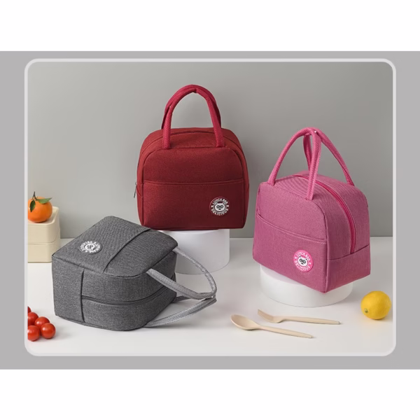 Geanta Termica pentru Pranz, Flippy, Multifunctionala, Compartimentata, Impermeabila, cu Manere, Buzunar Exterior, 22x14x19 cm, Gri - imagine 6