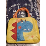 Geanta Termoizolanta pentru Copii, Flippy, 23x13x19 cm, Model Imprimeu Dinozaur, din Folie de Aluminiu si Panza Oxford, Albastru/Galben - imagine 6