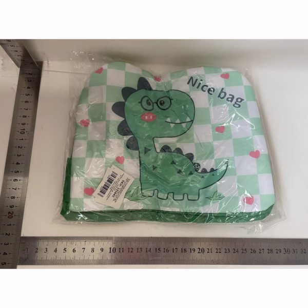 Geanta Termoizolanta pentru Copii, Flippy, 23x13x19 cm, Model Imprimeu Dinozaur, din Folie de Aluminiu si Panza Oxford, Verde - imagine 2