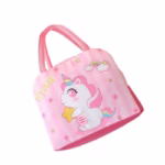 Geanta Termoizolanta pentru Copii, Flippy, 23x13x19 cm, Model Imprimeu Unicorn, din Folie de Aluminiu si Panza Oxford, Roz - imagine 5