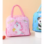 Geanta Termoizolanta pentru Copii, Flippy, 23x13x19 cm, Model Imprimeu Unicorn, din Folie de Aluminiu si Panza Oxford, Roz - imagine 7