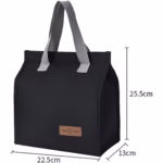 Geanta Termoizolanta Tip Bento Bag Flippy, Camping Cooler, Aluminiu, 22.5x13x25,5 cm, 3.3 L, Negru