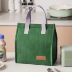Geanta Termoizolanta Tip Bento Bag Flippy, Camping Cooler, Aluminiu, 22.5x13x25,5 cm, 3.3 L, Verde - imagine 2