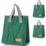 Geanta Termoizolanta Tip Bento Bag Flippy, Camping Cooler, Aluminiu, 22.5x13x25,5 cm, 3.3 L, Verde - imagine 3