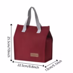 Geanta Termoizolanta Tip Bento Bag Flippy, Camping Cooler, Aluminiu, 22.5x13x25,5 cm, 3.3 L, Visiniu - imagine 4
