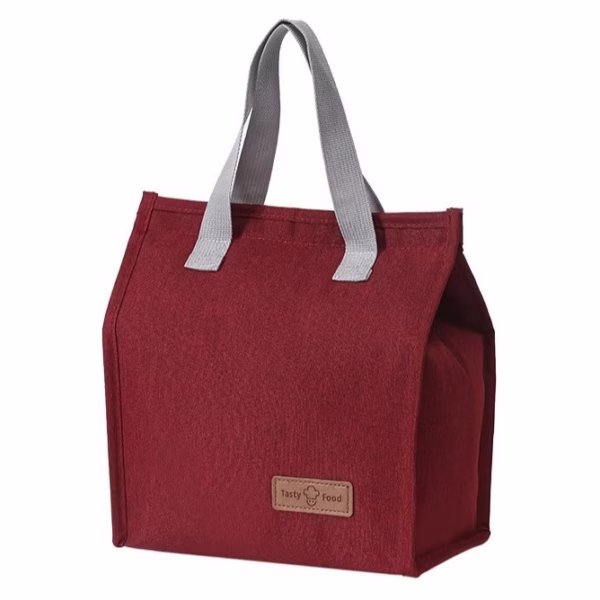 Geanta Termoizolanta Tip Bento Bag Flippy, Camping Cooler, Aluminiu, 22.5x13x25,5 cm, 3.3 L, Visiniu - imagine 1