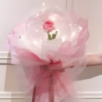Trandafir in Balon LED cu Lumini, Flippy, Tip Buchet, Diametru 35 cm, Roz - imagine 5