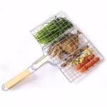 Gratar pentru Peste si Carne, Flippy, Suprafata Utila 32x19 cm, Otel Inoxidabil, cu Maner, Portabil, Argintiu - imagine 4