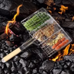 Gratar pentru Peste si Carne, Flippy, Suprafata Utila 32x19 cm, Otel Inoxidabil, cu Maner, Portabil, Argintiu - imagine 5