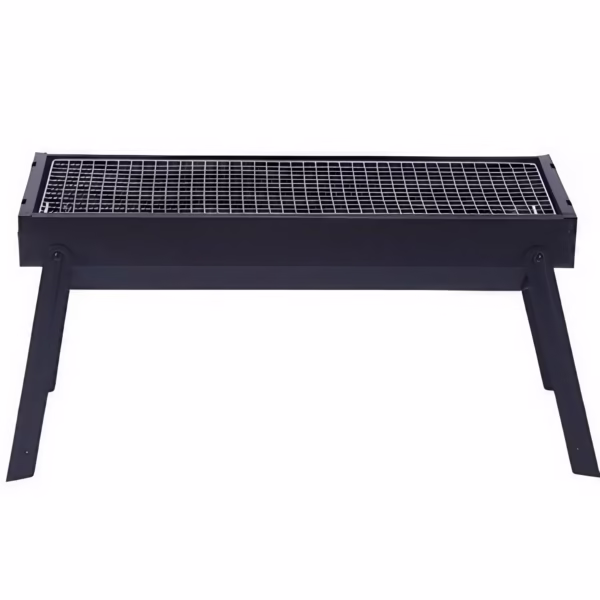 Gratar Portabil, Flippy, Confectionat din Metal, pentru Picnic, Gradina, Terasa, Camping, Dimensiuni Reduse, 60x22x23 cm, Negru - imagine 1