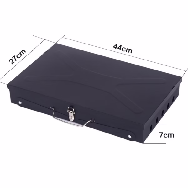 Gratar Portabil, Flippy, Pliabil, Tip Servieta, cu Accesorii pentru Gatit Incluse, Confectionat din Metal, 46x43x26 cm, Negru - imagine 3