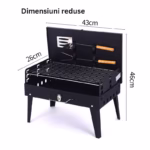 Gratar Portabil, Flippy, Pliabil, Tip Servieta, cu Accesorii pentru Gatit Incluse, Confectionat din Metal, 46x43x26 cm, Negru - imagine 7
