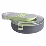 Feliator Multifunctional, Flippy, Razatoare, 8 in 1, pentru Fructe si Legume, 12 Piese, Lame de Inox, Recipient Stocare, Separator Oua, Protectie Mana, ABS, Gri/Verde, 29.5x9x21.8 cm - imagine 7