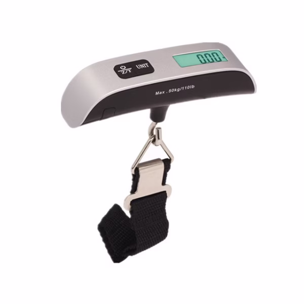 Cantar Digital de Mana Curea, Flippy, Cantar Portabil, Cantarire Bagaje, Capacitate 50 kg, Functie de Tara, 12.5 x 2.8 x 2.8 cm, Alb-Negru - imagine 6