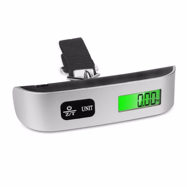 Cantar Digital de Mana Curea, Flippy, Cantar Portabil, Cantarire Bagaje, Capacitate 50 kg, Functie de Tara, 12.5 x 2.8 x 2.8 cm, Alb-Negru - imagine 7