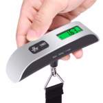 Cantar Digital de Mana Curea, Flippy, Cantar Portabil, Cantarire Bagaje, Capacitate 50 kg, Functie de Tara, 12.5 x 2.8 x 2.8 cm, Alb-Negru - imagine 8